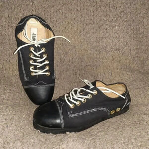 GRAM Scandinavia-488g Sneaker-Black Canvas/Leather Toe-White Stitch-Sz 8.5-Ex